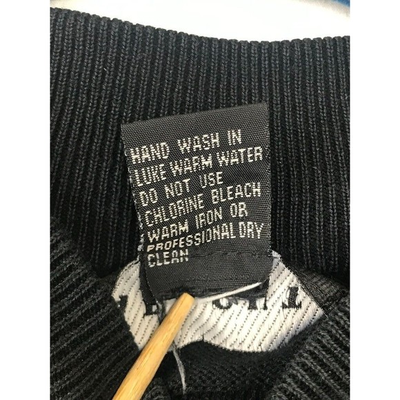 Men's Pullover Silk Cotton Blend Knit Sweater Baracuta Ribbed Neck Black Sz XXL - Picture 4 of 6